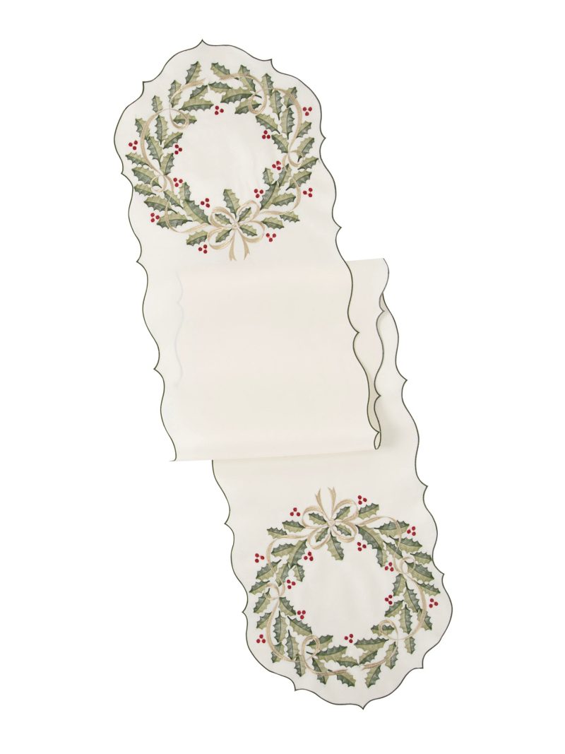 Holiday Nouveau Wreath 14X72 Table Runner