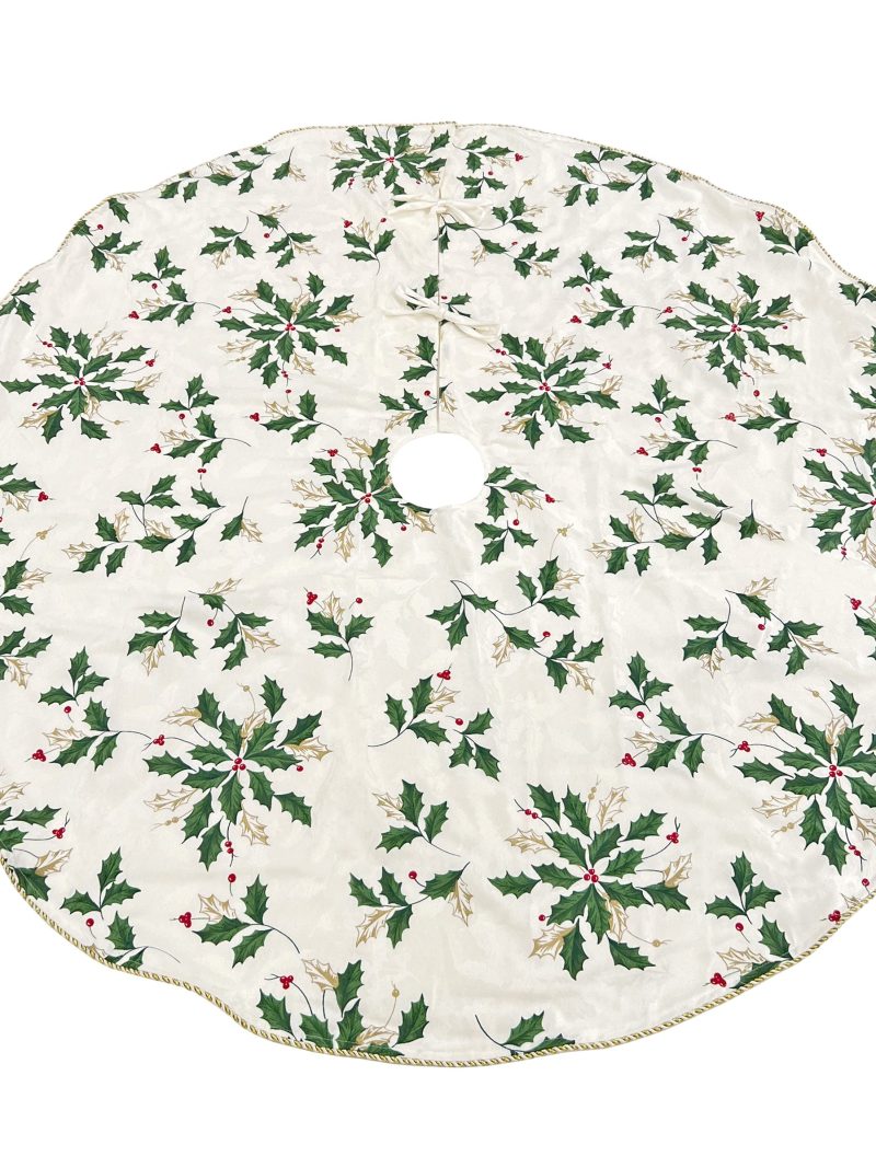 Scattered Holly Holiday Tree Skirt